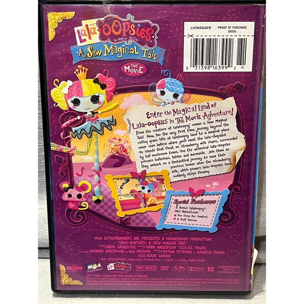 Lala-Oopsies A Sew Magical Tale The Movie DVD 2013 Lalaloopsy Lionsgate Animated - Picture 2 of 3